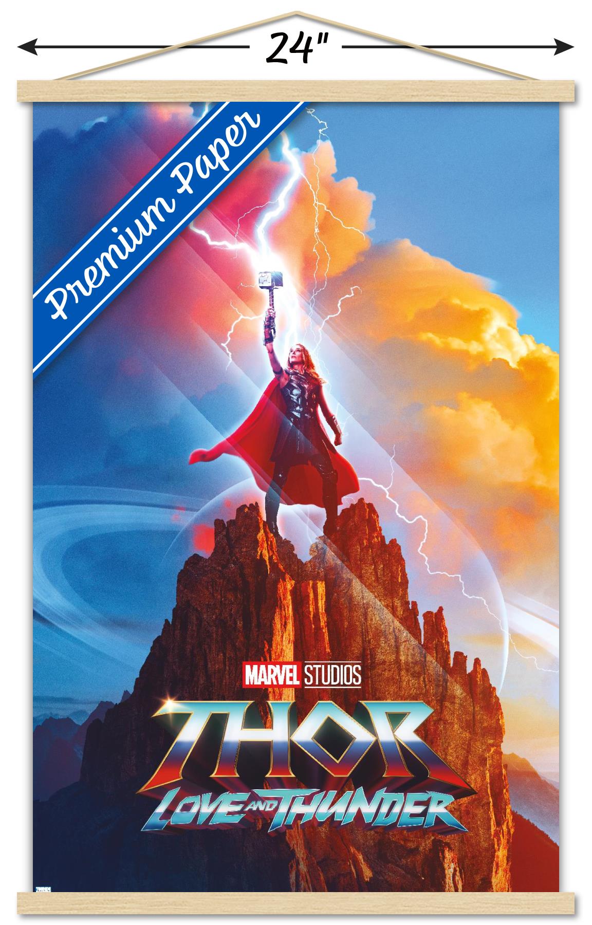 Marvel Thor: Love and Thunder - Mighty Thor One Sheet Wall Poster with Magnetic Frame, 22.375" x 34"