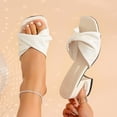 thumbnail image 3 of Lovskoo Womens Plus Size Chunky Heel Slides Square Open Toe Wide Width Solid Color High Heel Mules Indoor Outdoor Casual Sandals, 3 of 9