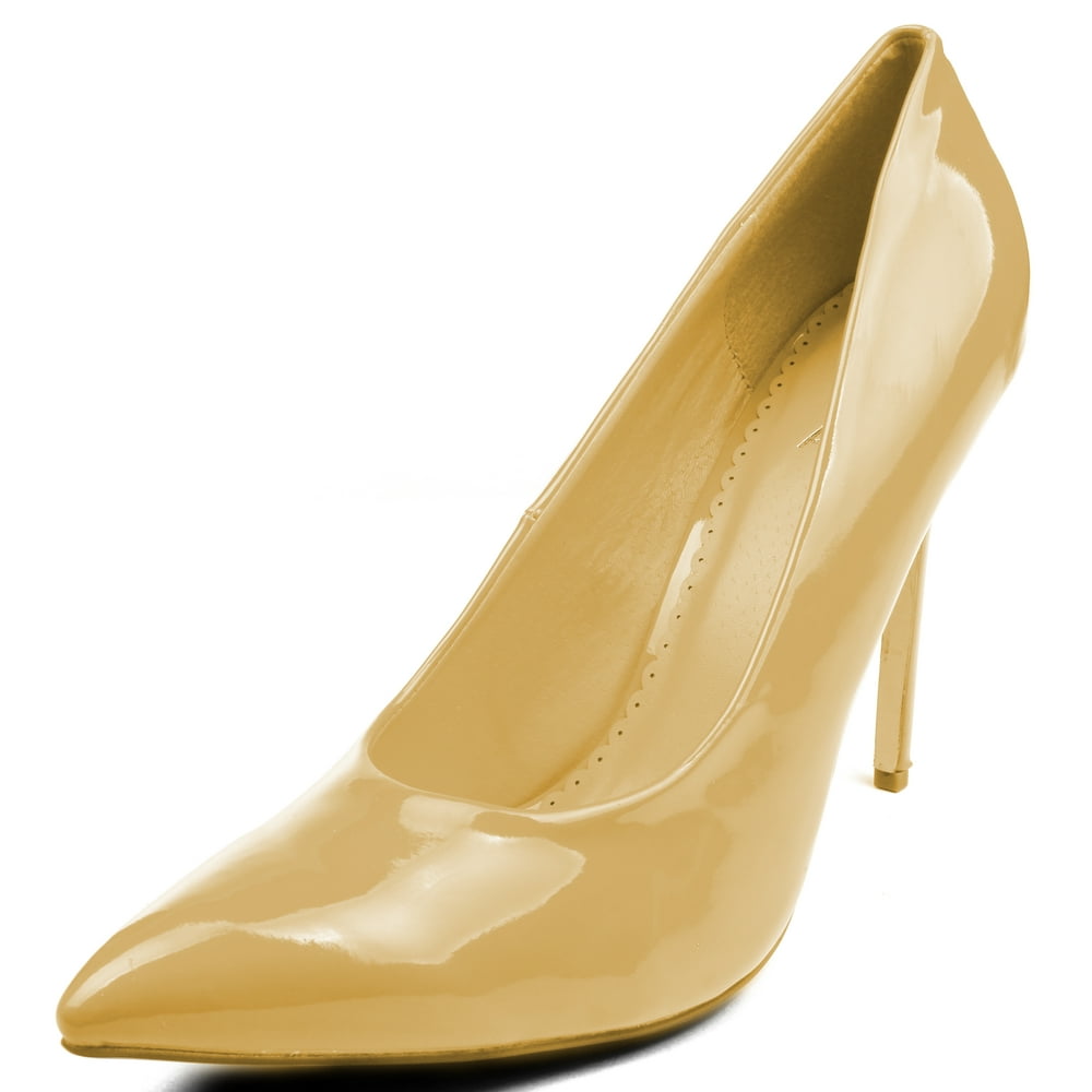 nude wide width heels