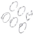thumbnail image 1 of DESTYER 6 Pcs Open Rings Set for Women Stackable Rings Adjustable Opening Rings Birthday Gift, 1 of 1
