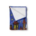 thumbnail image 2 of Cat Soft Flannel Fleece Blanket, 2 Love Cats Sitting on Roof in Old Town and Looking at Starry Sky Night Funk Artprint, Cozy Plush for Indoor and Outdoor Use, 50" x 60", Multicolor, by Ambesonne, 2 of 5