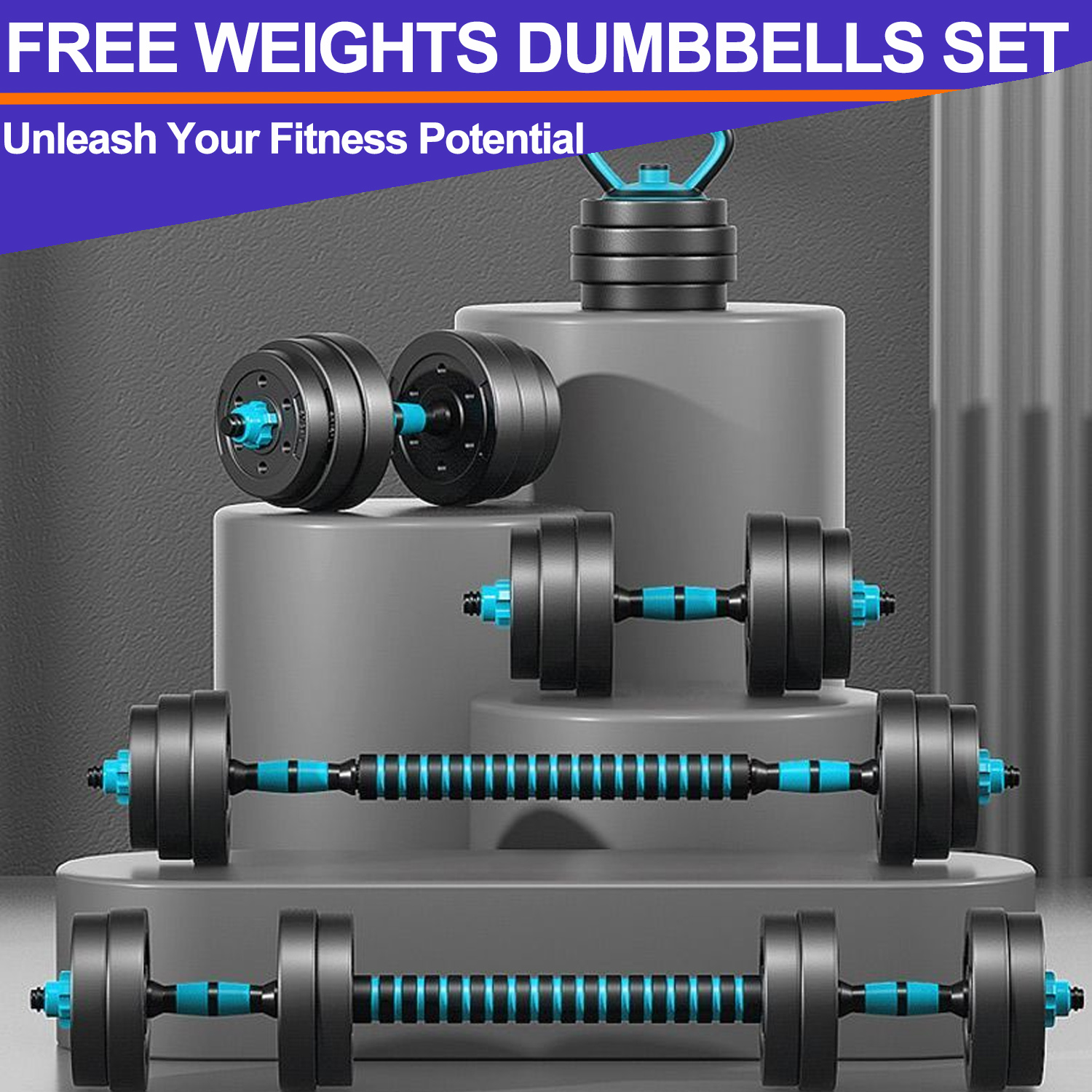 Camkey 45 Lb 4-in-1 Adjustable Dumbbell Set photo 8