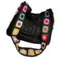 thumbnail image 4 of Bolso de mano de crochet, bolso de hombro informal para mujer, para el trabajo, la calle, el verano y el aire libre. Negro, 4 of 10