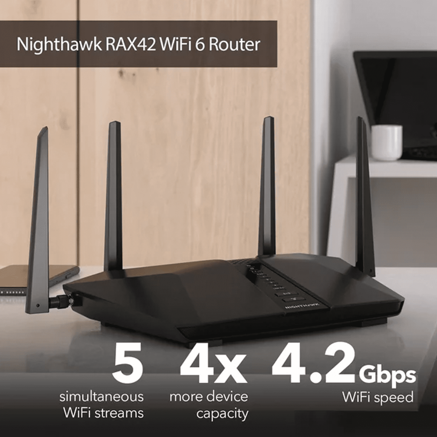 NETGEAR Nighthawk AX5 5-Stream AX4200 Wifi Router (RAX42-100NAS)