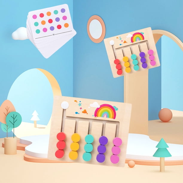 Juguetes de piscina, juguetes para bebés, juguetes para niños pequeños, tablero de rompecabezas de madera con bolas de colores multicanal para caminar, juego de caminar con bolas de cuatro colores, en
