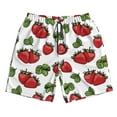 thumbnail image 3 of Uemuo Hand Drawn Strawberry Pattern Men's Swim Trunks Hawaiian Beach Bathing Suit Swimsuits Beach Quick-Dry Shorts with Pockets-Small, 3 of 9