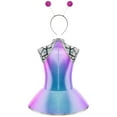 thumbnail image 5 of Aislor Girls Alien Outfit Sequins Metallic Dance Dress with Antennas Outer Space Fancy Halloween Blue Hot Pink 12, 5 of 7
