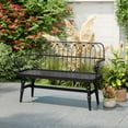 thumbnail image 6 of HLR Farmhouse Entryway Bench, Spindle Back Support Wood Dining Benches for Living Room, Mudroom, Black, 6 of 9