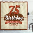 thumbnail image 1 of Ambesonne Retro Shower Curtain, Birthday Age Number, 69"Wx70"L, Scarlet Brown Eggshell, 1 of 3