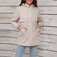 thumbnail image 2 of YDFCWXW Women's Zip-up Jacket Snap Fleece Lined Anorak Windbreaker Drawstring Waist Utility Coats White, XL, 2 of 6