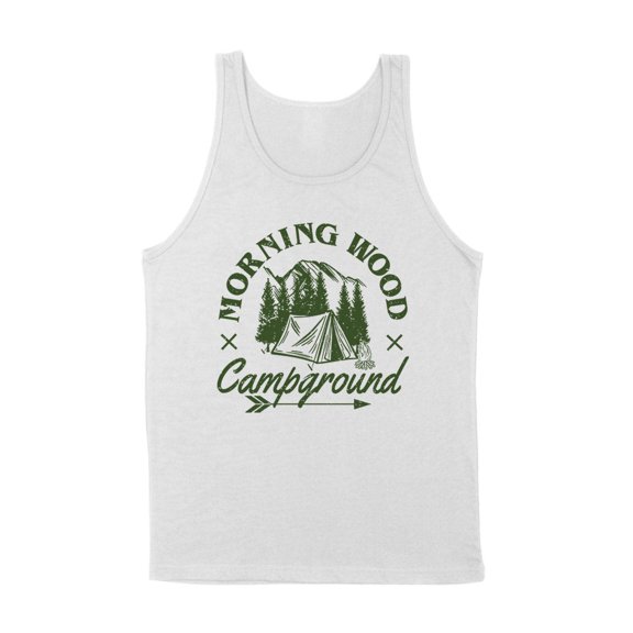Morning Wood Campground Tank Top Unisex Large White
