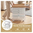 thumbnail image 6 of 10-Drawer Rolling Storage Cart, Storage Cart with Wooden , Lockable Wheels and Handles, Art Cart Supply Storage Organizer with Metal Frame for Home Office Classroom, White, 6 of 8