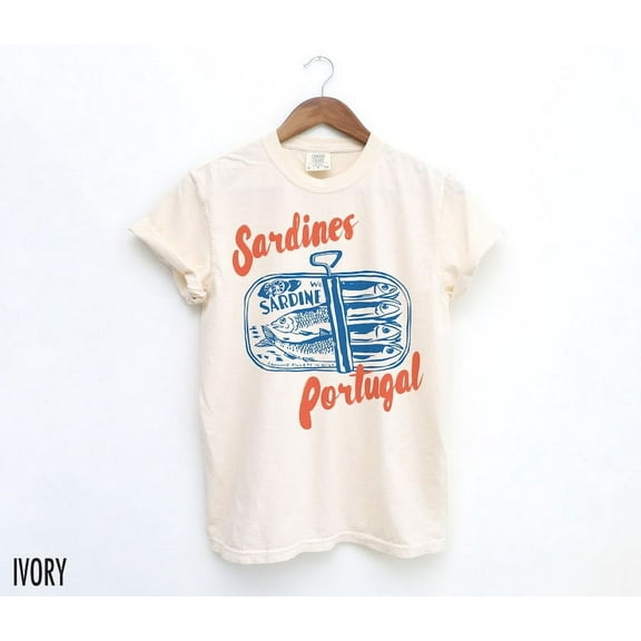 Sardines T-Shirt, Tinned Fish Shirt, Portugal Tshirt, Vintage Sardine, Coastal Aesthetic, Travel Shirt, Fish Shirt, Retro Graphic Tee TH270507