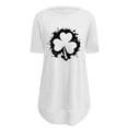 thumbnail image 3 of Pxiakgy Vente Chaude! T-Shirt Trèfle de la Saint-Patrick pour Femmes Chanceux Irlandais Manches Courtes T-Shirt Graphique Trèfle Mode Décontractée Col Rond Manches Courtes Imprimé Blanc TTG, 3 of 6
