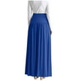 thumbnail image 3 of cocolona Womens High Waisted Pleated Maxi Skirts Fashion Casual Solid Color Flowy Long Skirts Plus Size Maxi Skirts for Women Blue XXXXL, 3 of 3