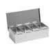 thumbnail image 2 of Organizador de condimentos de acero inoxidable Contenedores de almacenamiento de barra de condimentos para 4 cuadrículas, 2 of 9