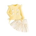 thumbnail image 1 of Odeerbi 6M-4Y Conjunto de Algodón Para Niña Top de Manga Larga Con Falda de Dos Piezas Con Volantes Conjunto de Dos Piezas Conjunto de Falda, 1 of 7