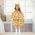 thumbnail image 6 of Wearable Blanket Hoodie for Kids Croissant Flannel Hooded Blanket with Pockets and Sleeves Suitable for Boys and Girls, 6 of 7