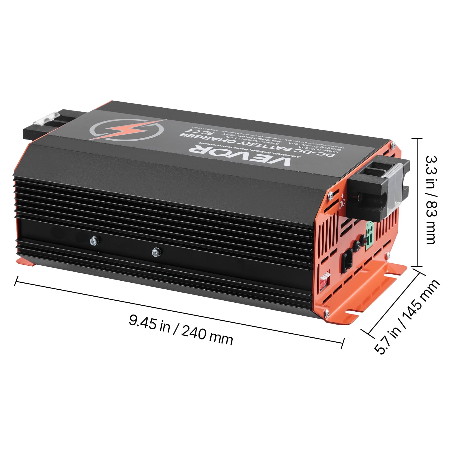 VEVOR 12V 60A DC to DC Battery Charger, 750W, On-Board Battery Charger for Lead-Acid, Lithium, AGM, GEL, and Flooded Batteries, Smart Multi-Stage Charging, for RVs, Commercial Vehicles, Boats