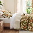 thumbnail image 3 of Exclusivo Mezcla Floral Quilt King Size, Brown King Size Quilt Bedding Set with Cottagecore Garden Pattern, Reversible Lightweight Bedspreads Coverlets (104"x96"), 3 of 6