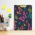 thumbnail image 5 of FMSHPON Color Butterflies on Black Background Clipboard Hardboard Wood Nursing Clip Board and Pull for Standard A4 Letter 13x9 inches, 5 of 7