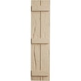 thumbnail image 3 of Ekena Millwork 11"W x 90"H Rustic Two Board Joined Board-n-Batten Hand Hewn Faux Wood Shutters (Per Pair), Primed Tan, 3 of 12