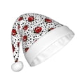 thumbnail image 2 of Kowoue Red Ladybugs On Black Dotted Pattern Santa Hat Christmas Hats for Adults, Holiday Unisex Velvet Comfort Xmas Hat for Women Men, 2 of 6