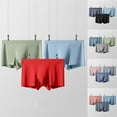 thumbnail image 1 of Men Underwear 3Pcs Solid Color Quick Dry Boxers Shorts Ice Silk Underwear Red XL, 1 of 4