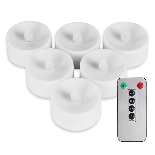 6 Velas Sin Llama Que Funcionan con Pilas, Luces de Té LED, Velas Falsas, Velas Led con Temporizador de 6 Teclas, Control Remoto