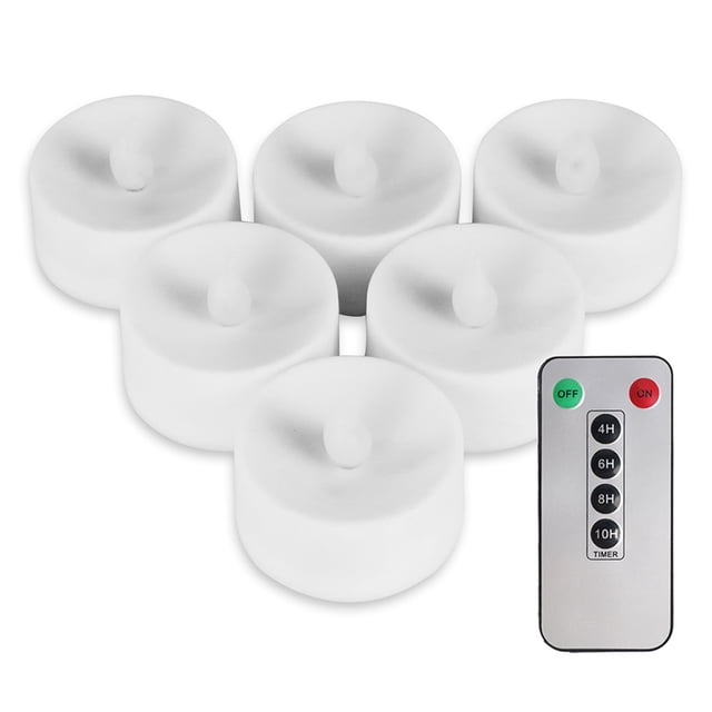 6 Velas Sin Llama Que Funcionan con Pilas, Luces de Té LED, Velas Falsas, Velas Led con Temporizador de 6 Teclas, Control Remoto