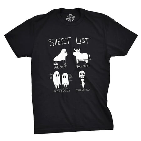 Mens Sheet List Tshirt Funny Animal Ghost Halloween Costume Tee