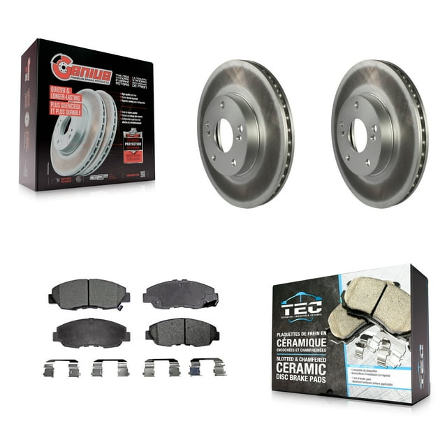 Transit Auto Front Coated Disc Brake Rotors and Ceramic Pads Kit for Car 2011 Honda Civic GX KGT-100216