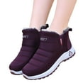thumbnail image 6 of Wovix Women's Thermal Boots Winter Ankle on Short Comfortable Waterproof Snow Walking Fuzzy Booties Wide Arch Support Shoes Purple 39, 6 of 7