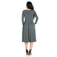 thumbnail image 2 of 24/7 Comfort Apparel Women's Long Sleeve Fit and Flare Midi Dress, 2 of 4