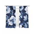 thumbnail image 7 of Navy Blue Spring Floral Sheer Curtains 72 Inch Length 2 Panels Set, Summer Botanical Abstract Flowers Window Treatment Rod Pocket Curtains Sheers Drapes for Bedroom/Living Room/Kitchen 52"x72"x2, 7 of 7