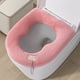thumbnail image 1 of Cubierta de asiento de váter mullida en forma de calabaza • Tela de forro polar • Cálida y suave • Mango extraíble • Encaja en 42x37cm • Morado, gris, rosa • Comodidad para todo tipo • Fácil de, 1 of 6