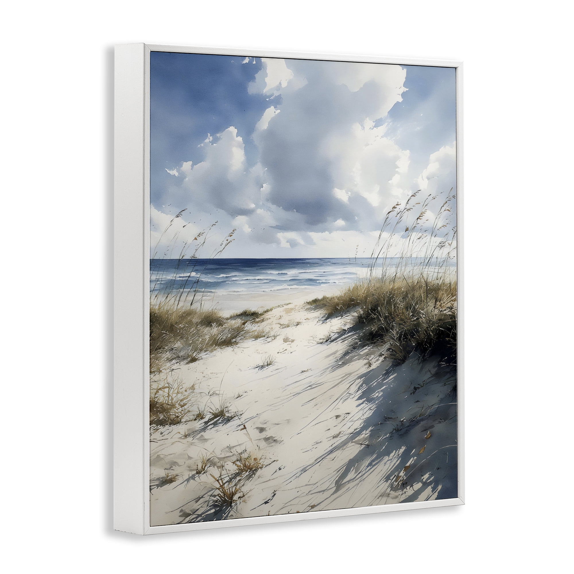 Stupell Industries Dune Beach at Midday White Framed Giclee Art, design by Franklyn Gregory