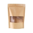 thumbnail image 1 of Bolsa de papel kraft autoportante y autosellante Honeeladyy con ventana esmerilada para alimentos, frutos secos, té y embalaje. Bolsa de papel kraft autoportante., 1 of 6