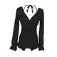 thumbnail image 3 of Traje de baño de una pieza para mujer, traje de baño de playa, monokini de encaje con escote en V profundo Negro, 3 of 9