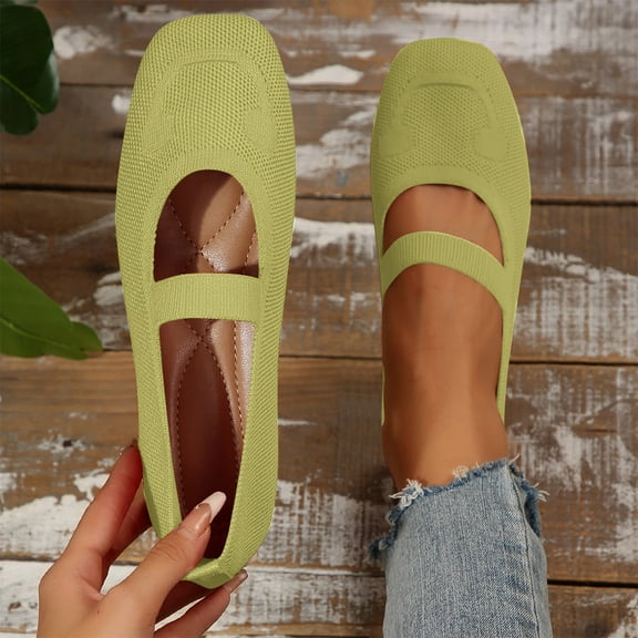 Censtreet Women's Flat Ballet Shoes Knit Flat Shoes for Women Round Toe Slip on Women Flats for Dressy Casual Office Work Wedding Comfort Soft