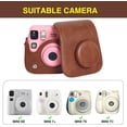 thumbnail image 3 of WWS-Carrying Case for Fujifilm Instax Mini SE/7+/7s/7c Instant Film Camera, Protective Case PU Leather Case for Instax Mini SE Case with Adjustable Shoulder Strap (No Camera) - Brown, 3 of 4