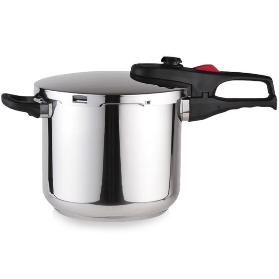 Magefesa Practika Plus 6.3-Quart Stainless Steel Pressure Cooker, Induction Compatible, 5 Safety Systems