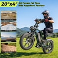 thumbnail image 3 of Tamobyke T60 Electric Bike for Adults, 750W 28MPH, 48V 18.2Ah Battery, 20" Fat Tire E-Mountain Bike, Full Suspension,Class 3,UL2849, 3 of 11