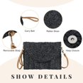 thumbnail image 2 of Bolso de paja para mujer, bolso de hombro de paja para verano, bolso de playa, bolso de mano negro, 2 of 5