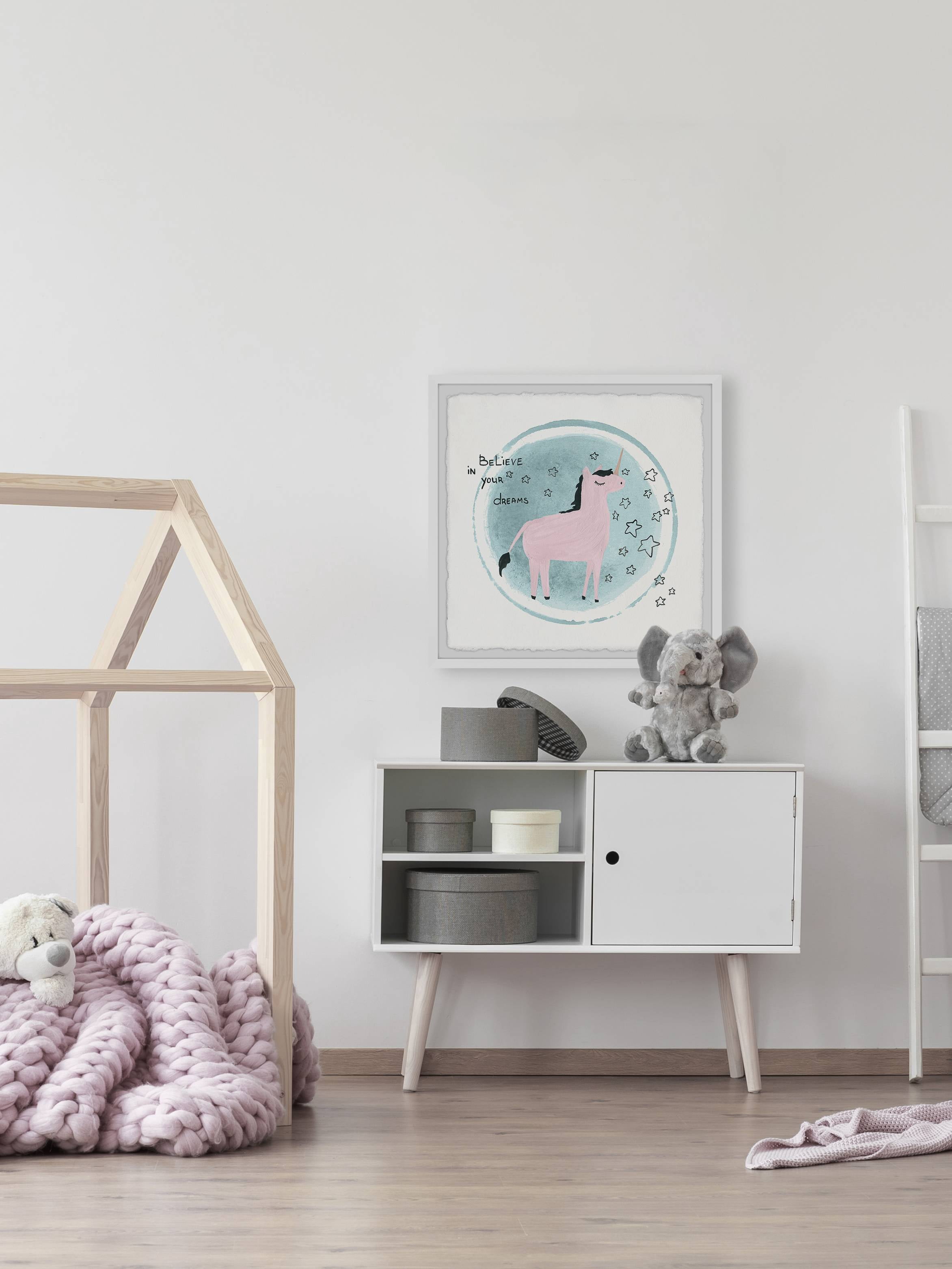 Marmont Hill Unicorn Crystal Ball Framed Wall Art, 24.00" x 1.50"