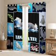 thumbnail image 2 of Homewish Cute Manatee Blackout Curtains Set of 2 (52x84 Each),Ocean Animal Window Curtains,Gray Black Curtains and Drapes For Kids,Microfiber Bedroom Decor, 2 of 6