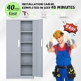 thumbnail image 4 of INTEGREAT Metal Storage Cabinet,71" Cement Grey Office Metal Cabinet with Locking Doors and Adjustable Shelves,Steel Locking Cabinets for Office,Home,Garage,Gym,School, 4 of 18