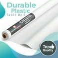 thumbnail image 3 of Exquisite 100 ft x 40 in Classic White Plastic Tablecloths - Disposable, 3 of 8