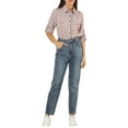 thumbnail image 3 of Allegra K Women's Check Print Roll up Sleeves Flap Pockets Brushed Shirt, 3 of 7