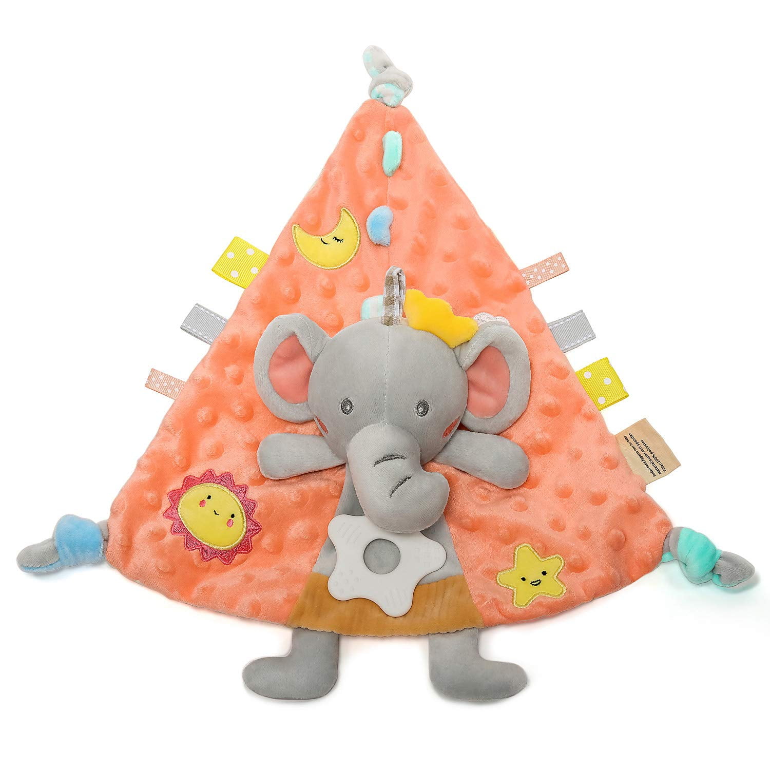 VONTER Elephant Baby Security Blanket Soft Minky Dot Fabric Lovey